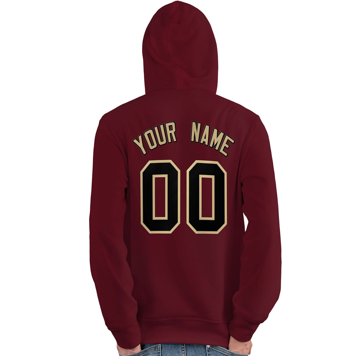 Custom Cardinal Black-Old Gold Classic Style Personalized Sport Pullover Hoodie| KXKSHOP