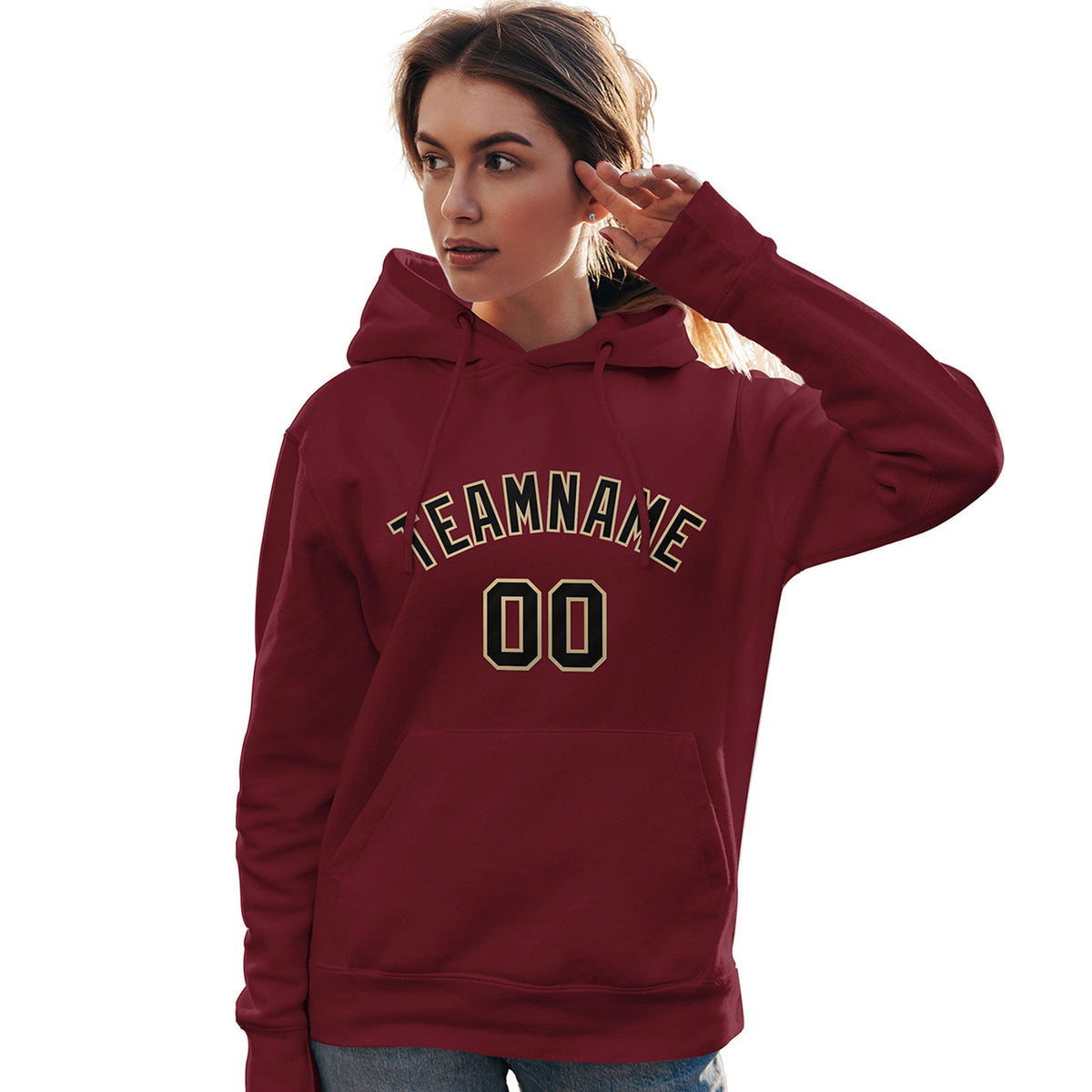 Custom Cardinal Black-Old Gold Classic Style Personalized Sport Pullover Hoodie| KXKSHOP
