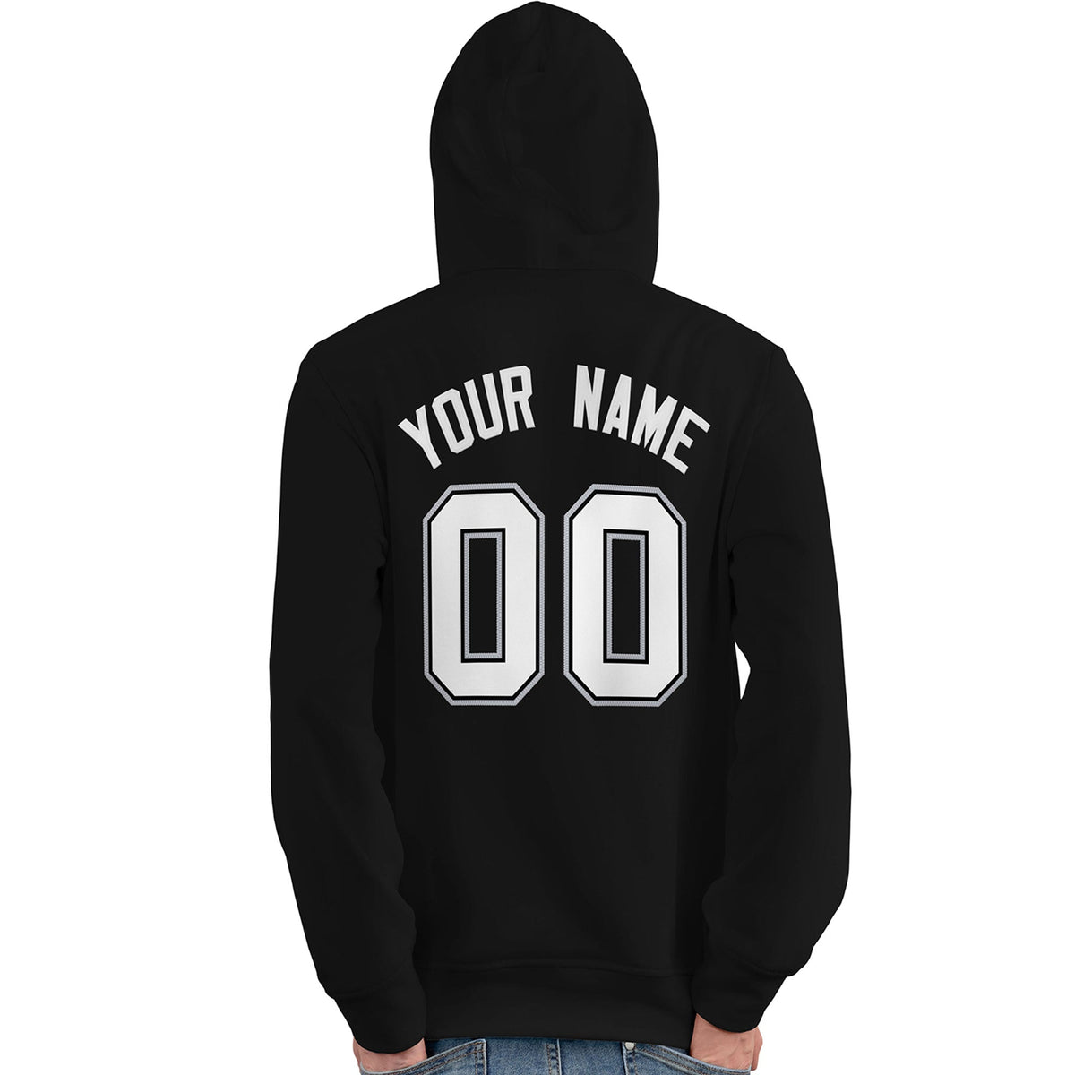 Custom Black White-Gray Classic Style Personalized Sport Pullover Hoodie| KXKSHOP