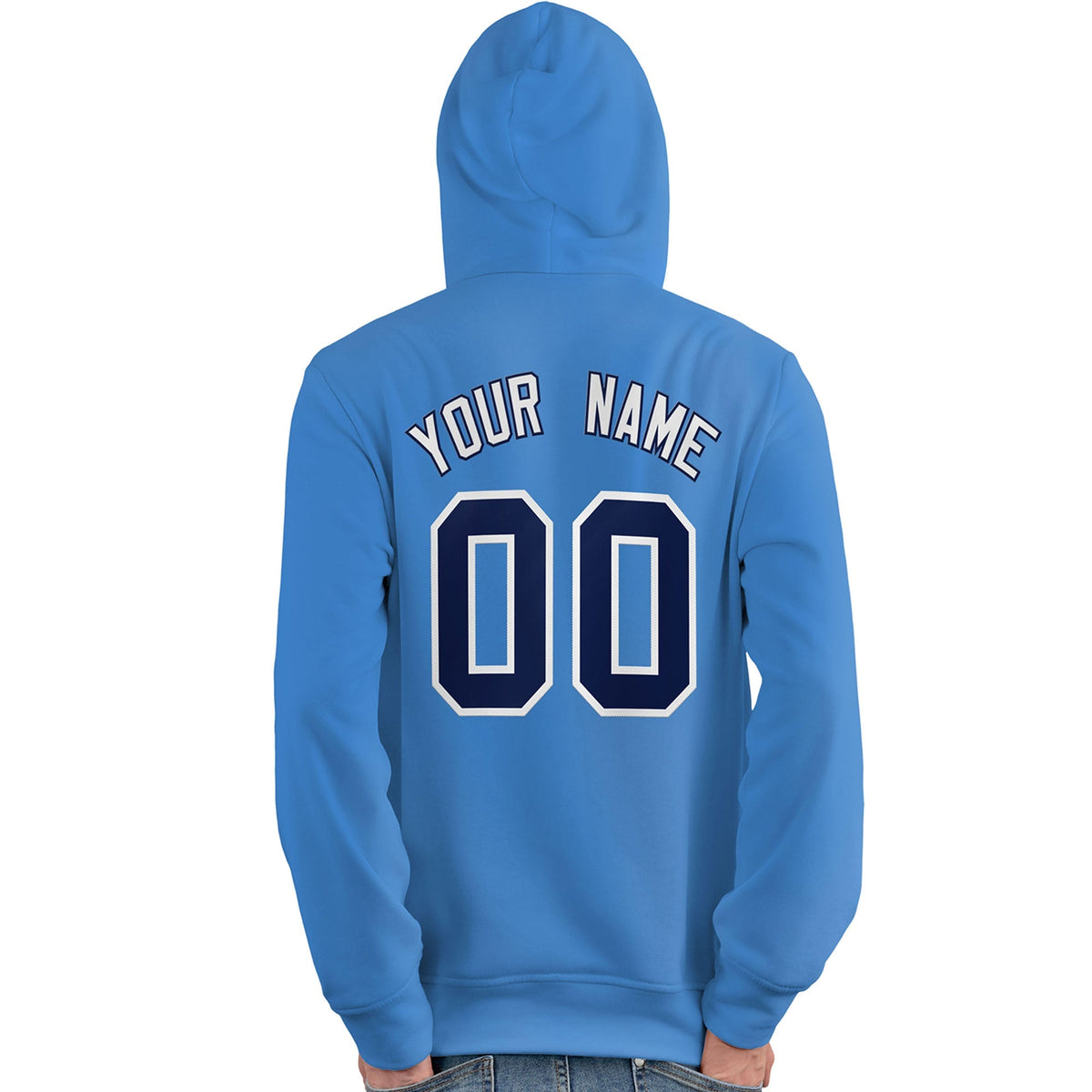 Custom Light Blue Royal-White Classic Style Personalized Sport Pullover Hoodie| KXKSHOP