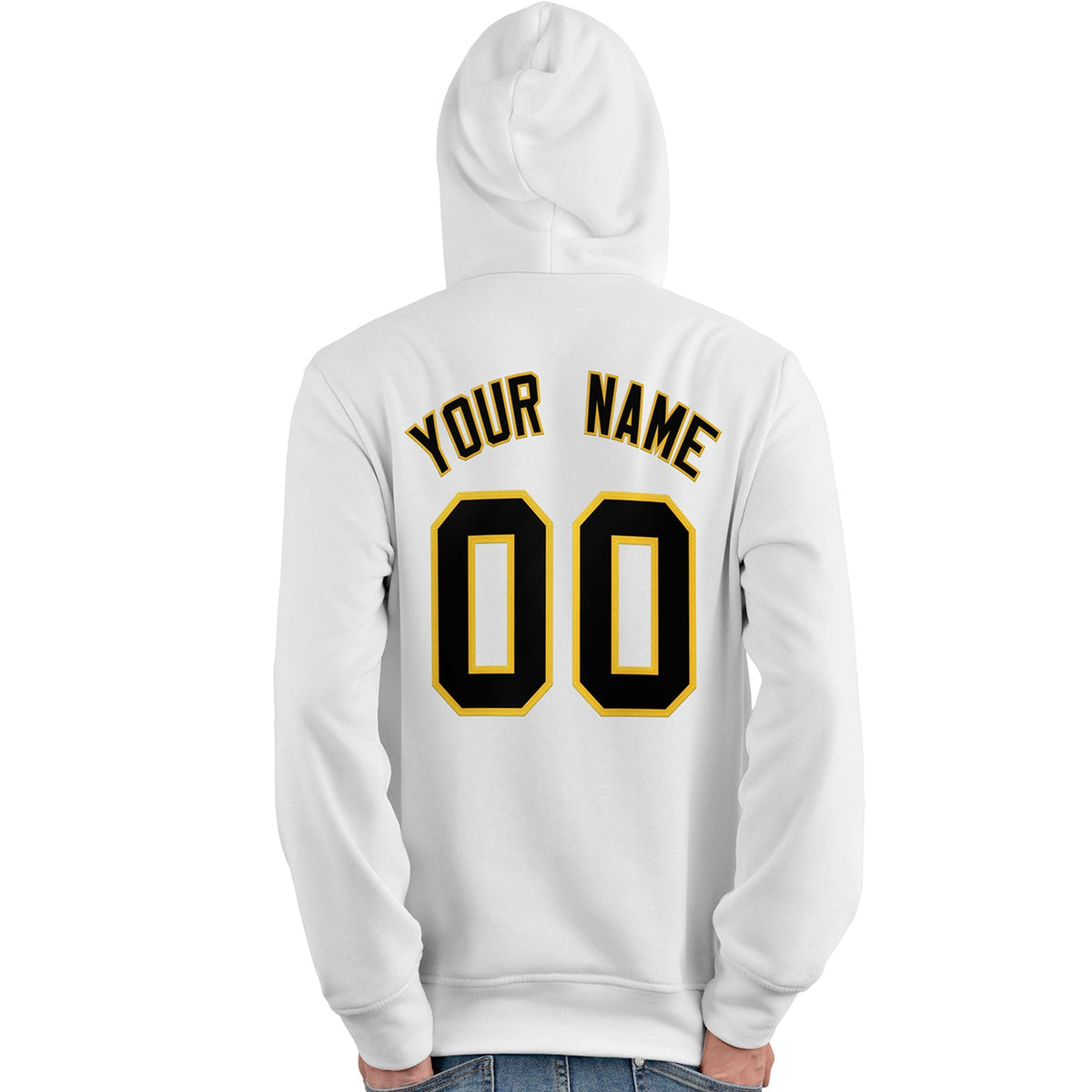 Custom White Gold-Black Classic Style Personalized Sport Pullover Hoodie| KXKSHOP