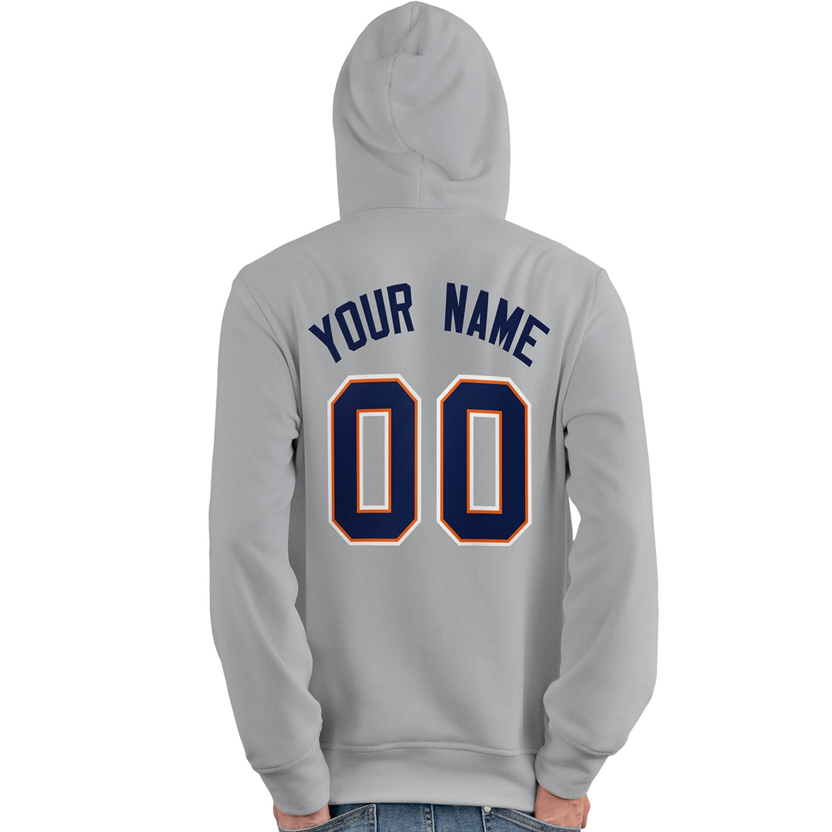 Custom Gray Royal-Orange Classic Style Personalized Sport Pullover Hoodie| KXKSHOP