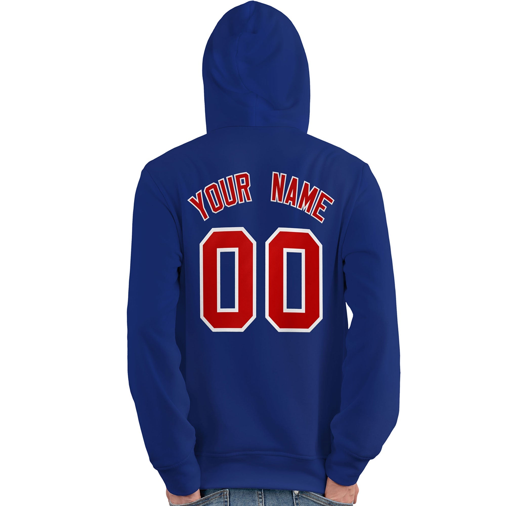 Custom Royal Red-White Classic Style Personalized Sport Pullover Hoodie| KXKSHOP