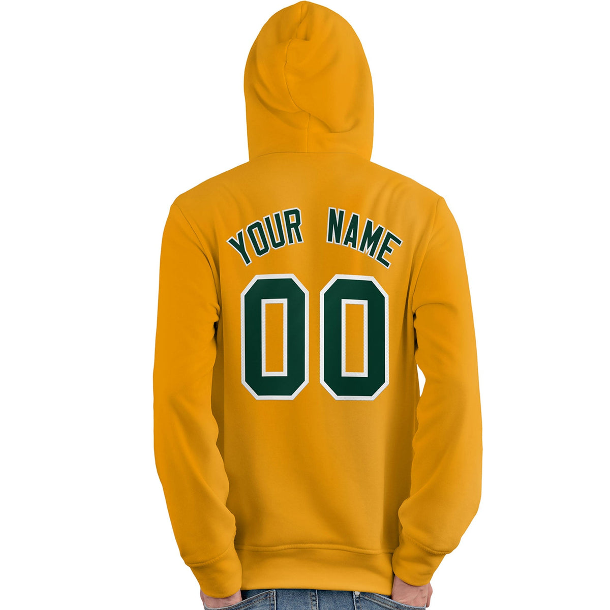 Custom Gold Kelly Green-White Classic Style Personalized Sport Pullover Hoodie| KXKSHOP