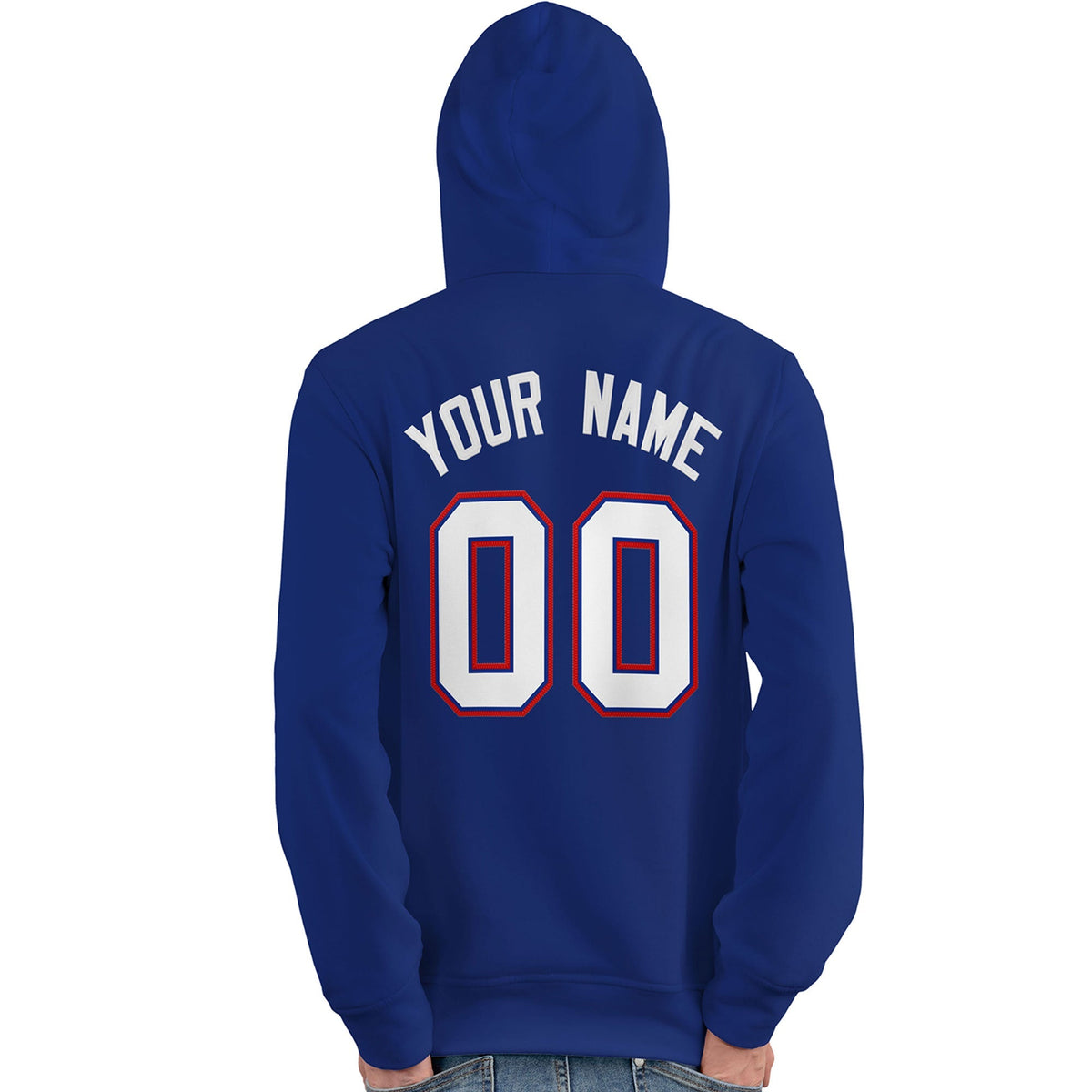 Custom Royal White-Red Classic Style Personalized Sport Pullover Hoodie| KXKSHOP