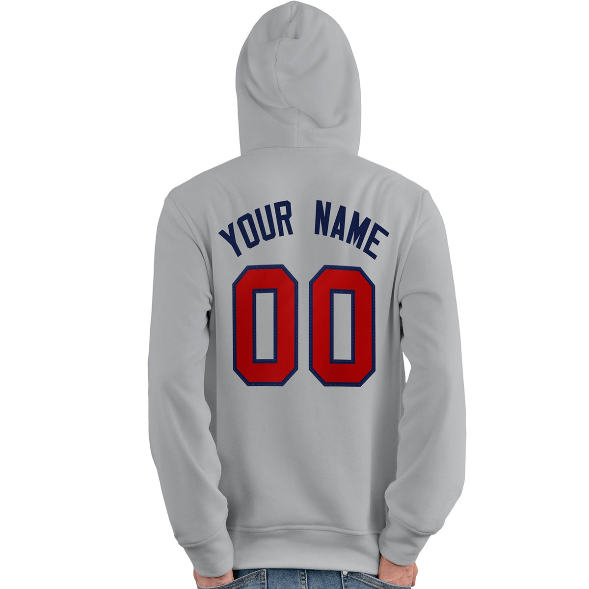 Custom Gray Red-Royal Classic Style Personalized Sport Pullover Hoodie| KXKSHOP