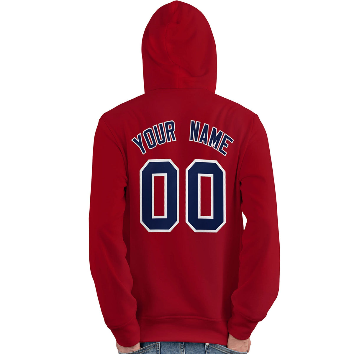 Custom Red Navy-White Classic Style Personalized Sport Pullover Hoodie| KXKSHOP