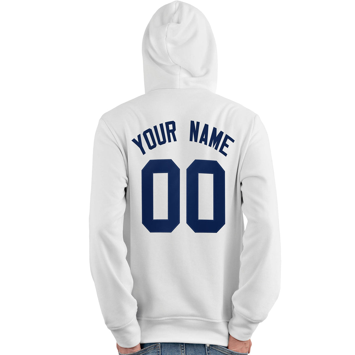 Custom White Navy-Red Classic Style Personalized Sport Pullover Hoodie| KXKSHOP