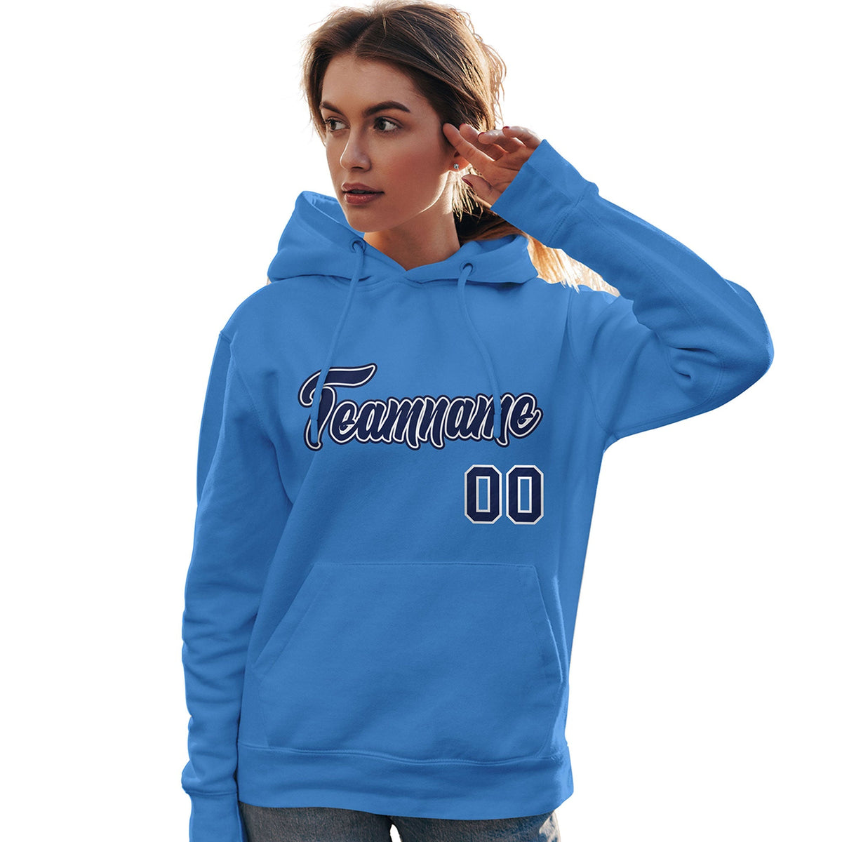Custom Light Blue Royal-White Classic Style Personalized Sport Pullover Hoodie| KXKSHOP