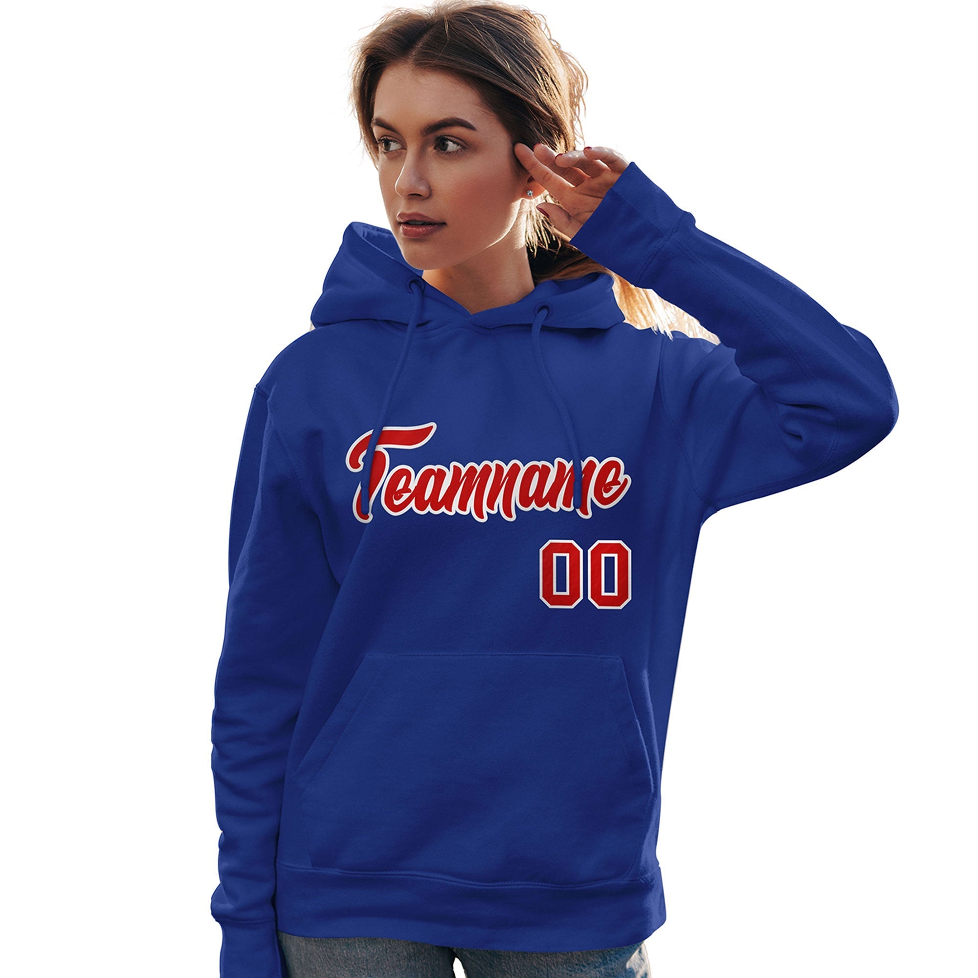 Custom Royal Red-White Classic Style Personalized Sport Pullover Hoodie| KXKSHOP