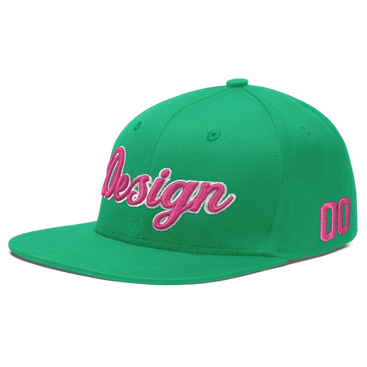 Custom Aqua 3D Puff Embroidery Flat Embroidery Casual Sport Baseball Cap