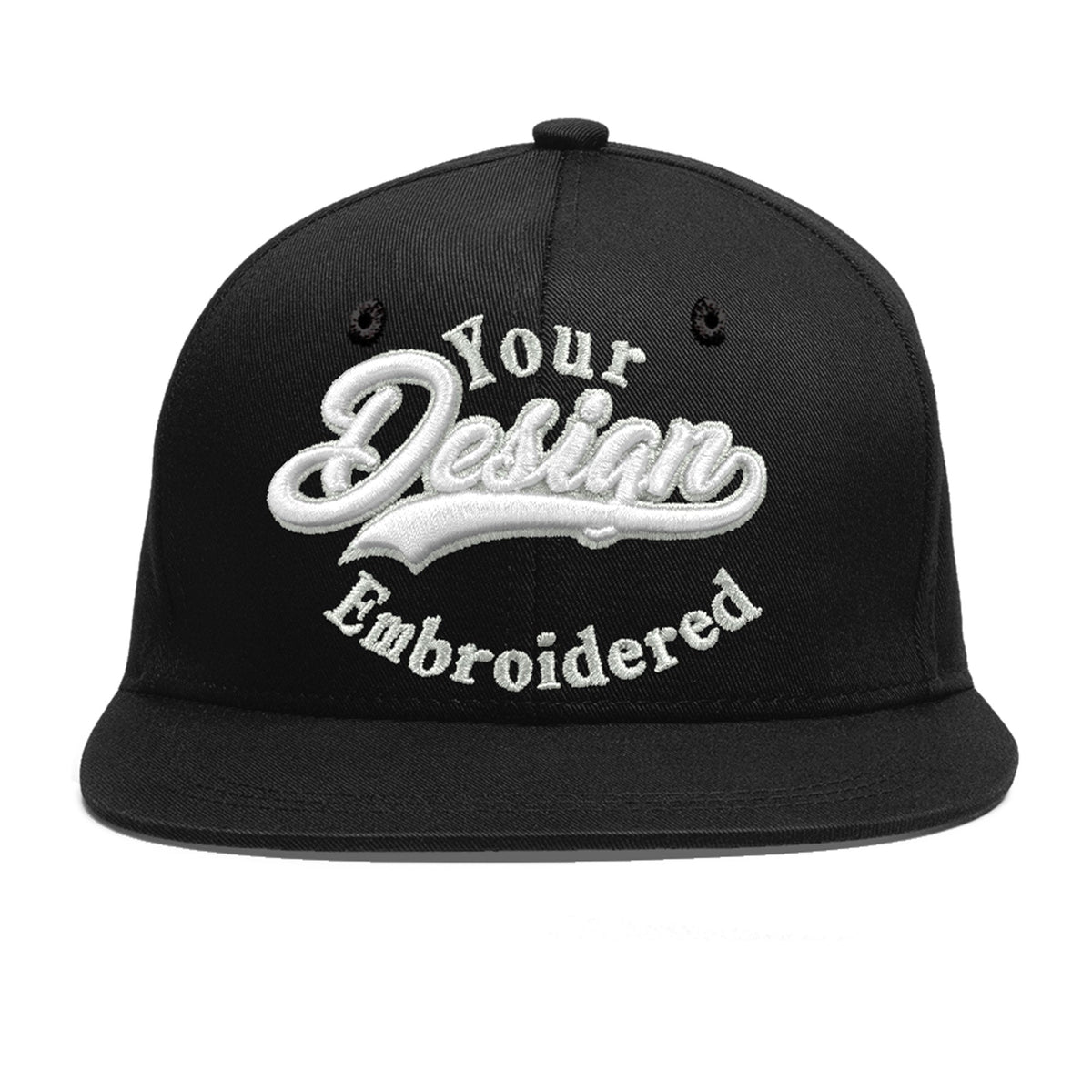 Custom Black 3D Puff Embroidery Flat Embroidery Casual Sport Baseball Cap