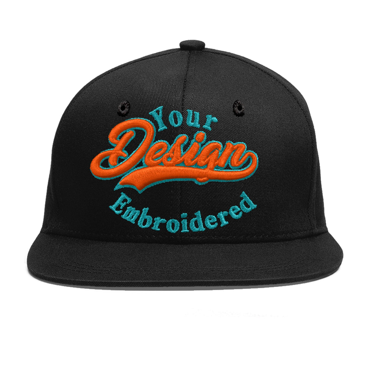 Custom Black 3D Puff Embroidery Flat Embroidery Casual Sport Baseball Cap