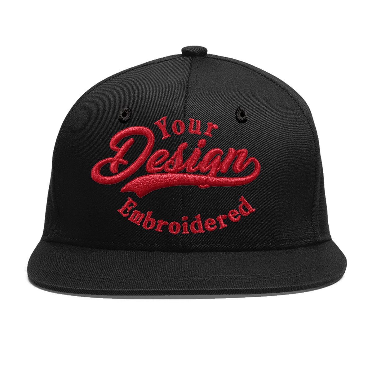 Custom Black 3D Puff Embroidery Flat Embroidery Casual Sport Baseball Cap