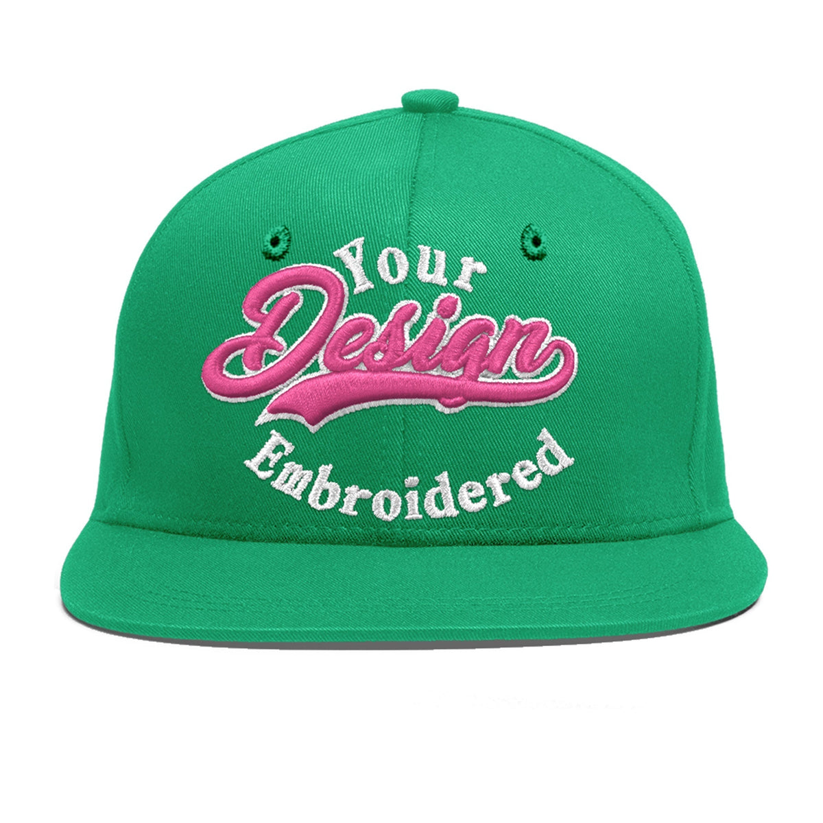 Custom Aqua 3D Puff Embroidery Flat Embroidery Casual Sport Baseball Cap
