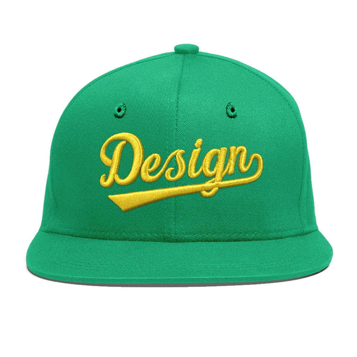 Custom Aqua 3D Puff Embroidery Flat Embroidery Casual Sport Baseball Cap