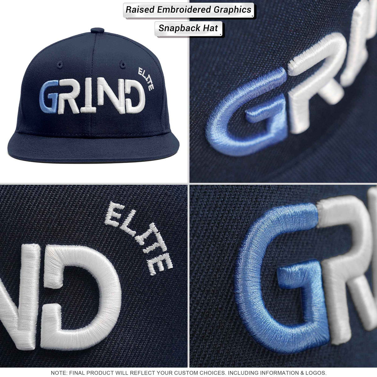 Custom Green Gold 3D Puff Embroidery Flat Embroidery Casual Sport Baseball Cap