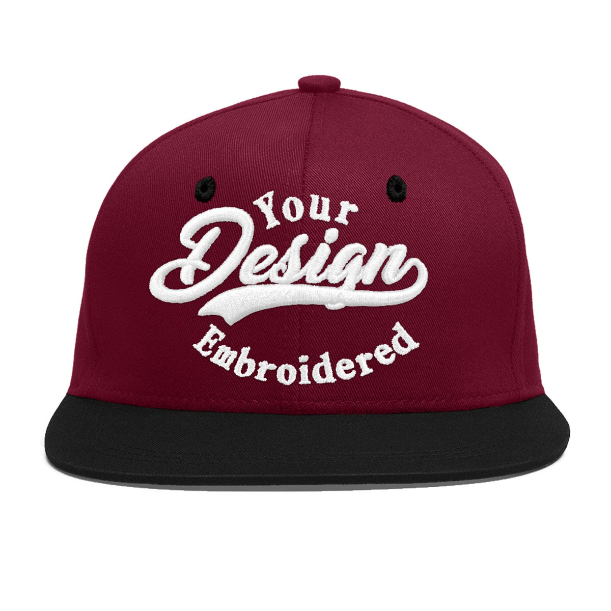 Custom Navy Orange 3D Puff Embroidery Flat Embroidery Casual Sport Baseball Cap