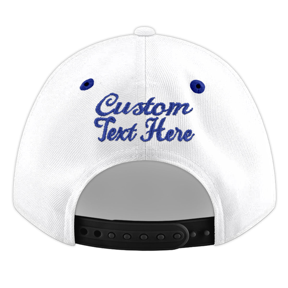 Custom White Royal Blue 151D Puff Embroidery Flat Embroidery Casual Sport Baseball Cap