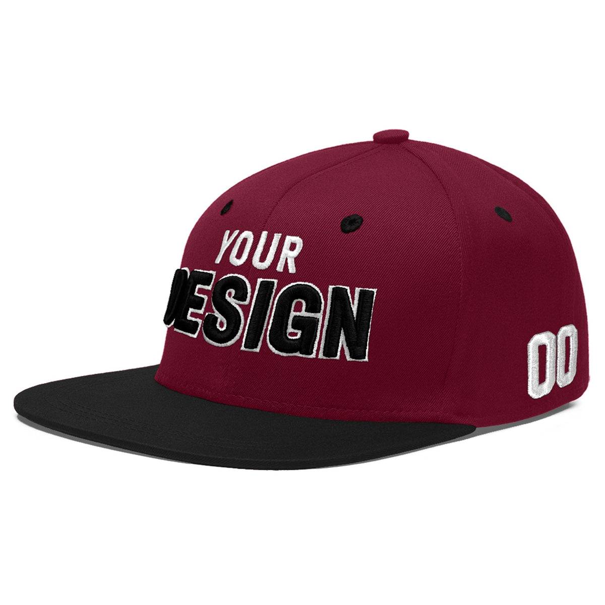 Custom Navy Orange 3D Puff Embroidery Flat Embroidery Casual Sport Baseball Cap