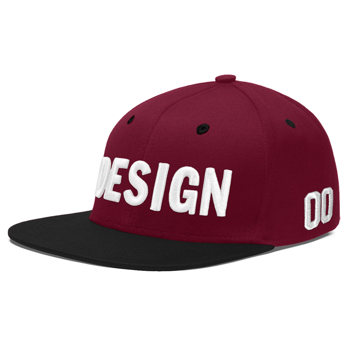 Custom Navy Orange 3D Puff Embroidery Flat Embroidery Casual Sport Baseball Cap