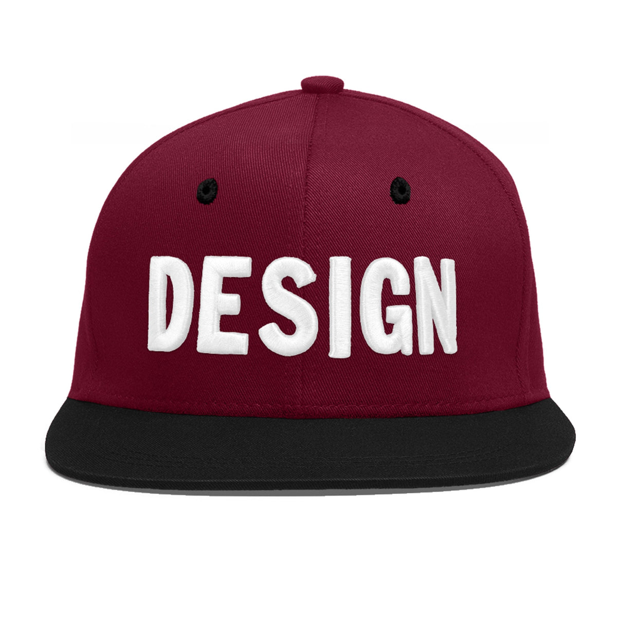 Custom Navy Orange 3D Puff Embroidery Flat Embroidery Casual Sport Baseball Cap