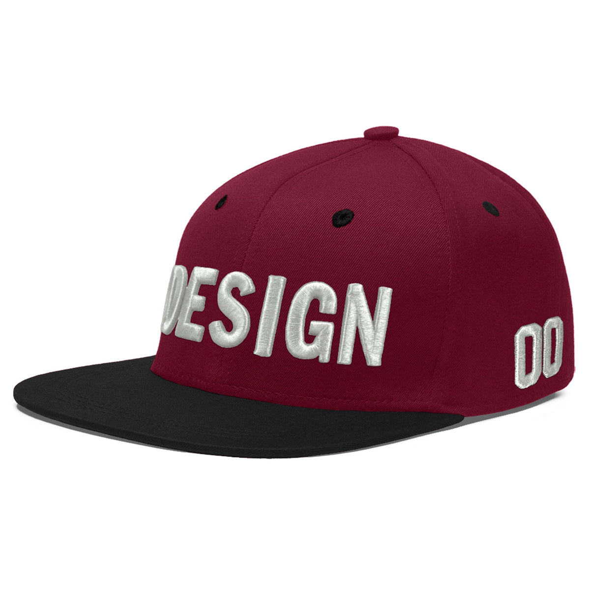 Custom Navy Orange 3D Puff Embroidery Flat Embroidery Casual Sport Baseball Cap