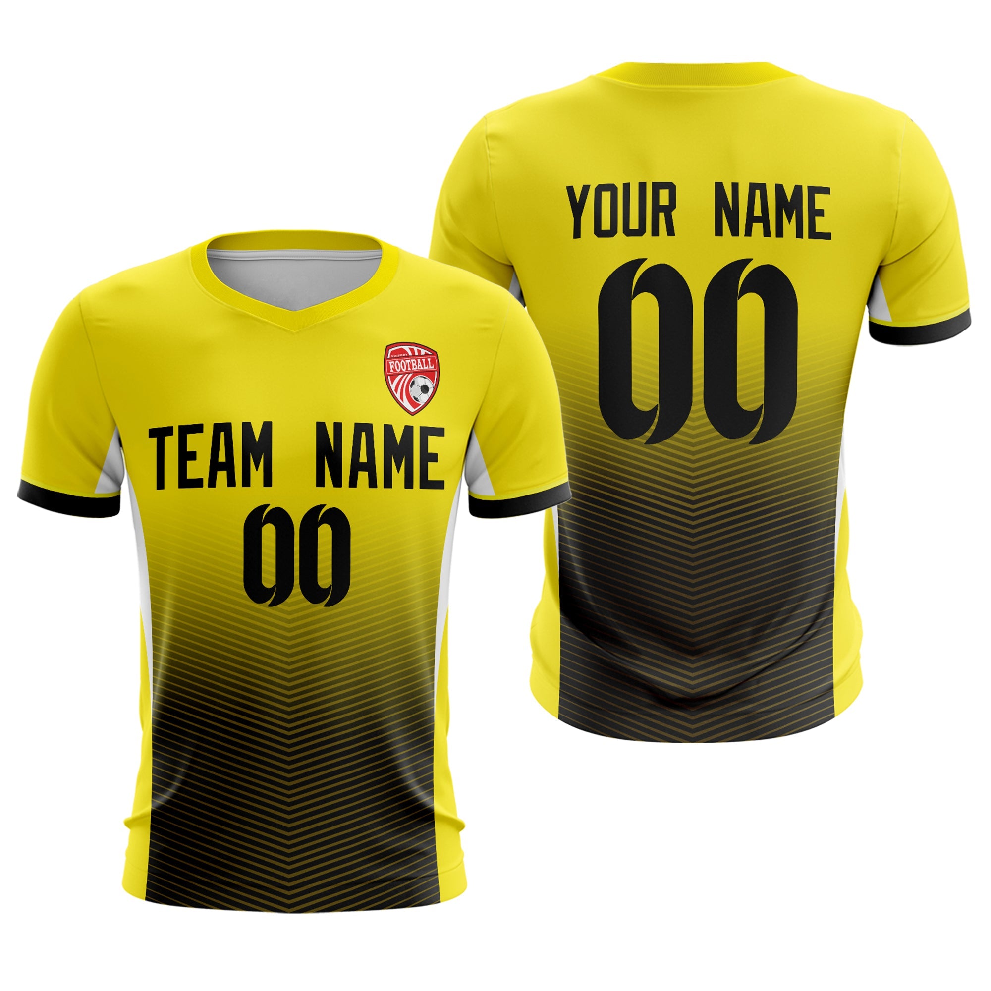 Custom Yellow Black Sport Football Shirt Jersey