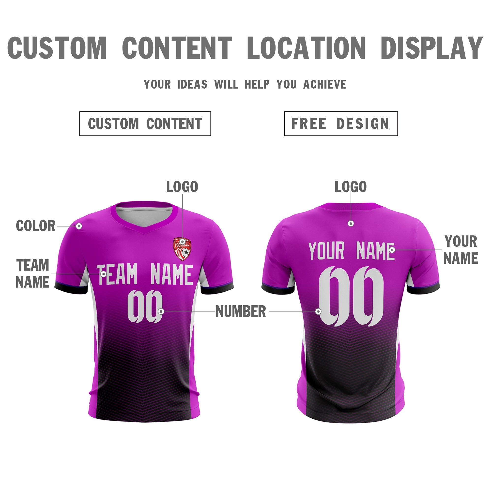 Custom Purple White Sport Football Shirt Jersey