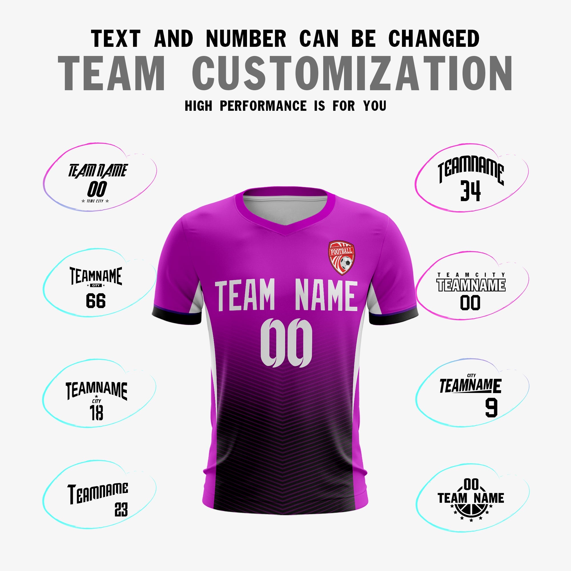 Custom Purple White Sport Football Shirt Jersey