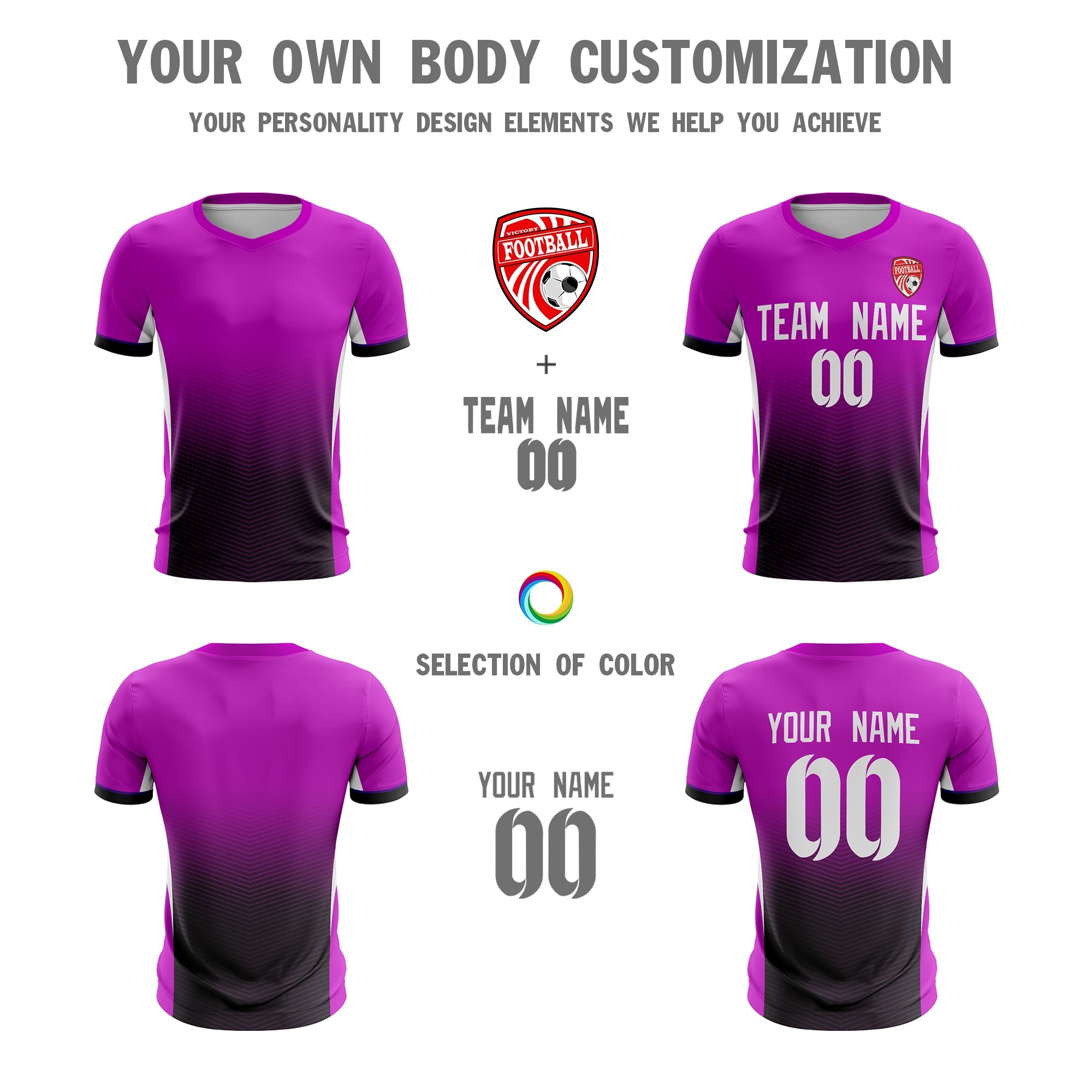 Custom Purple White Sport Football Shirt Jersey
