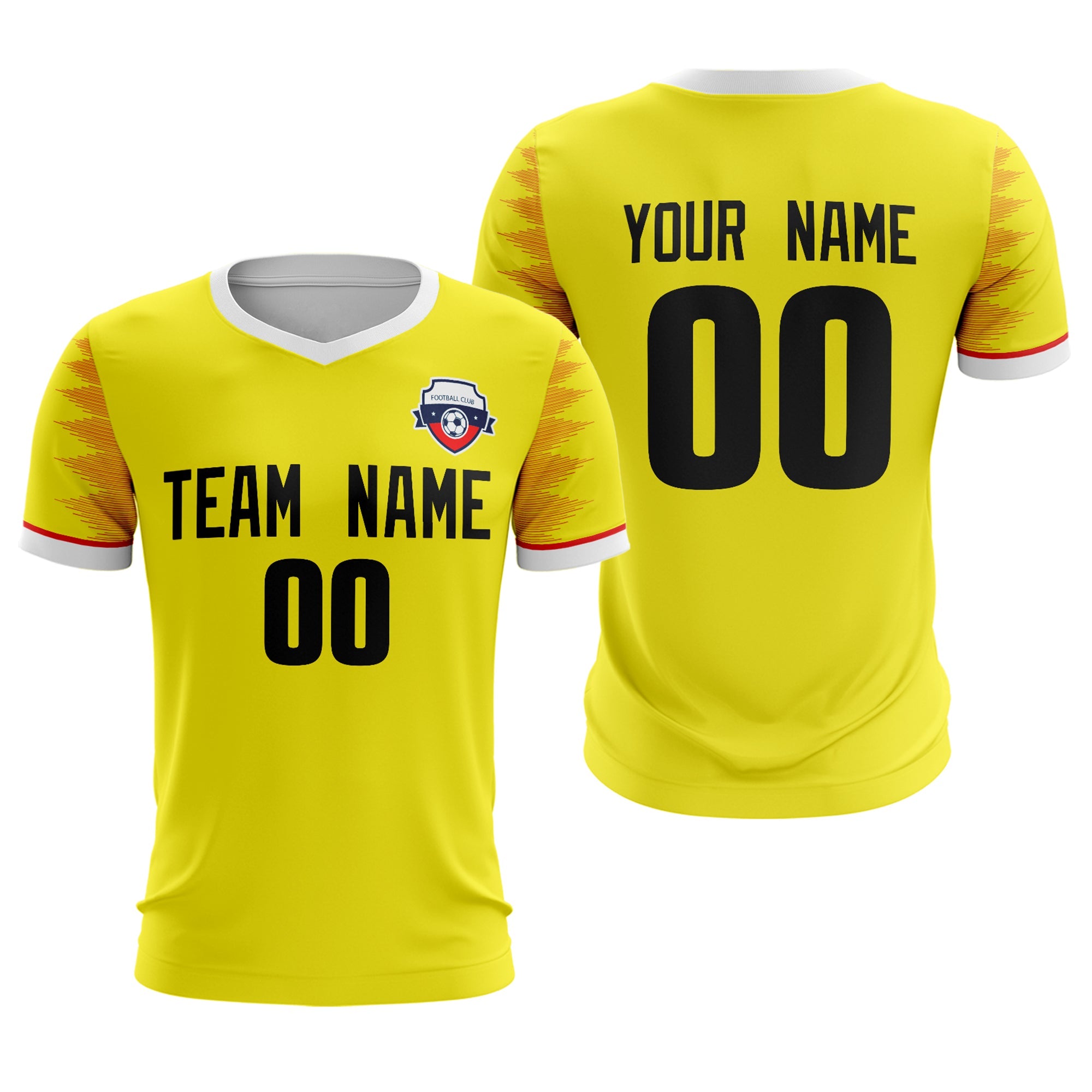 Custom Yellow Black Sport Football Shirt Jersey