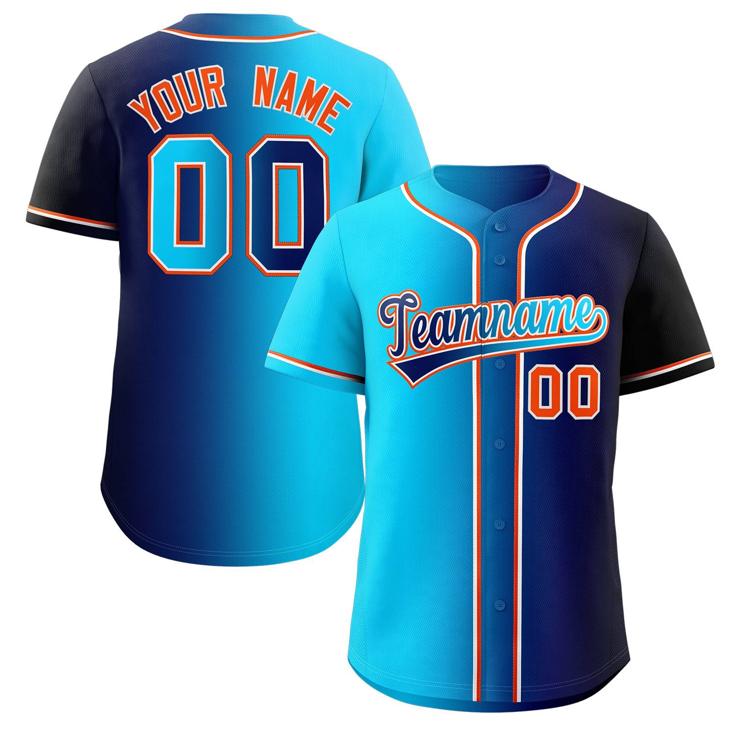 Custom Navy Jersey Gradient Fashion Authentic Baseball Jersey