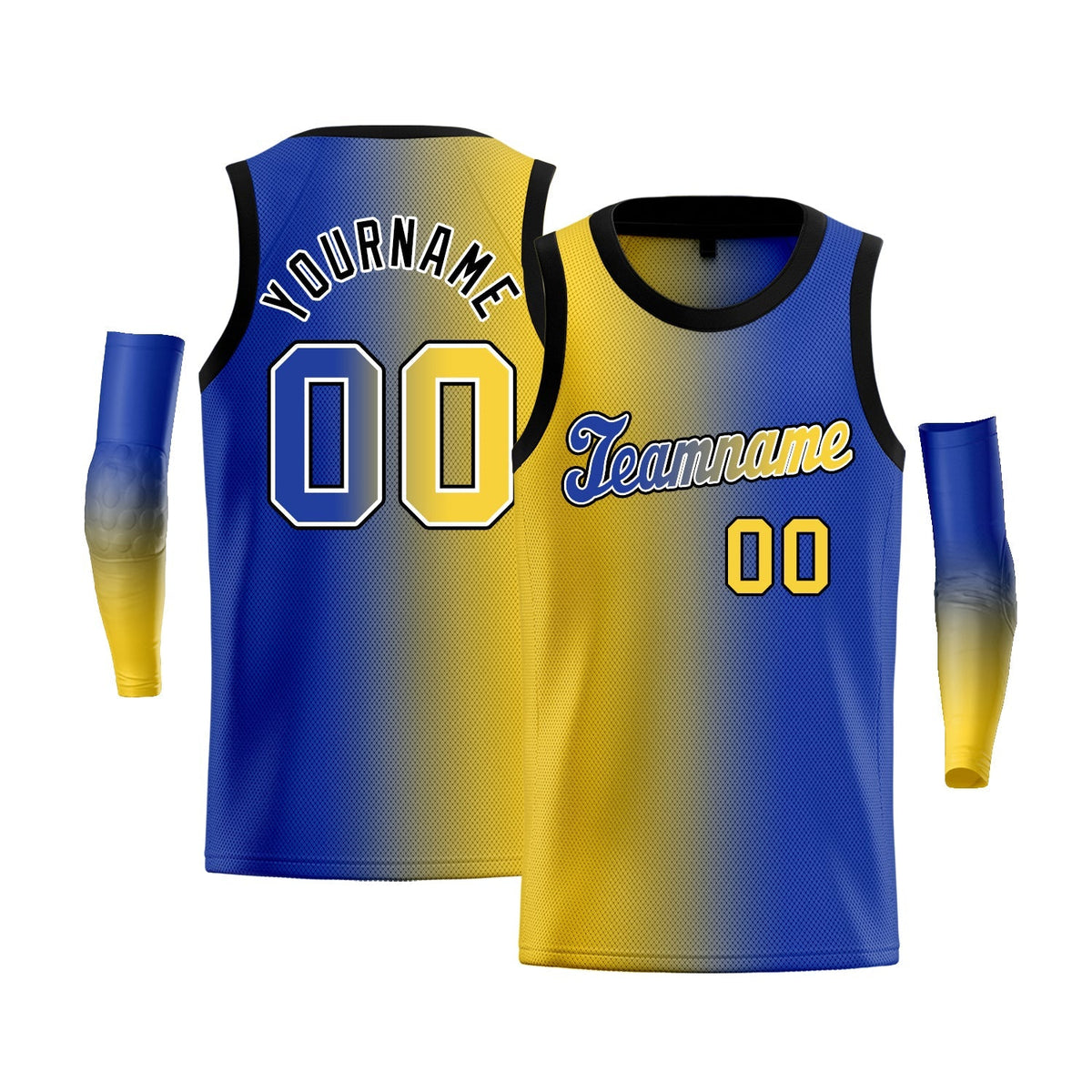 Custom Yellow Purple-Black Gradient Fashion Tops Basketball Jersey |KXKSHOP