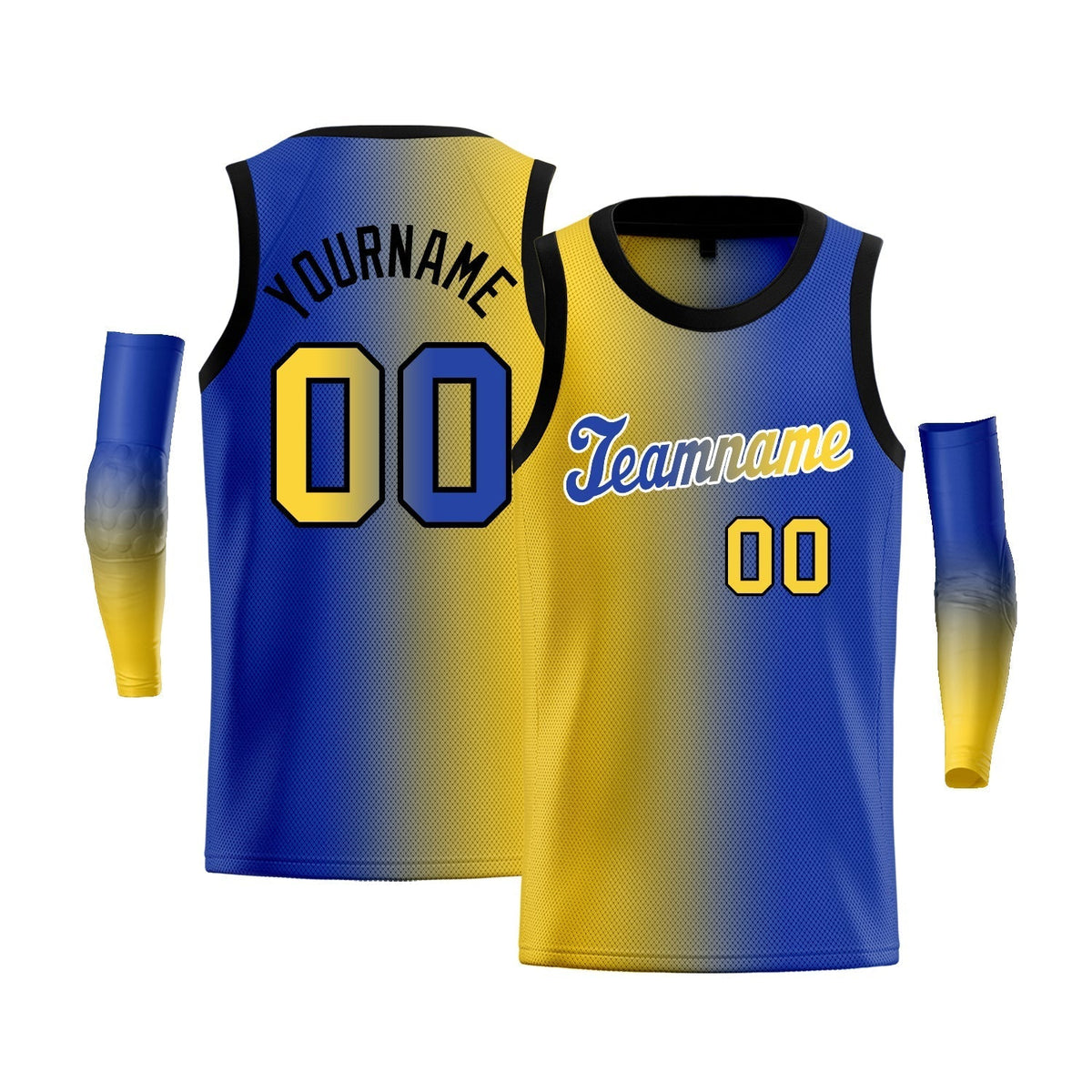 Custom Yellow Royal-White Gradient Fashion Tops Basketball Jersey |KXKSHOP