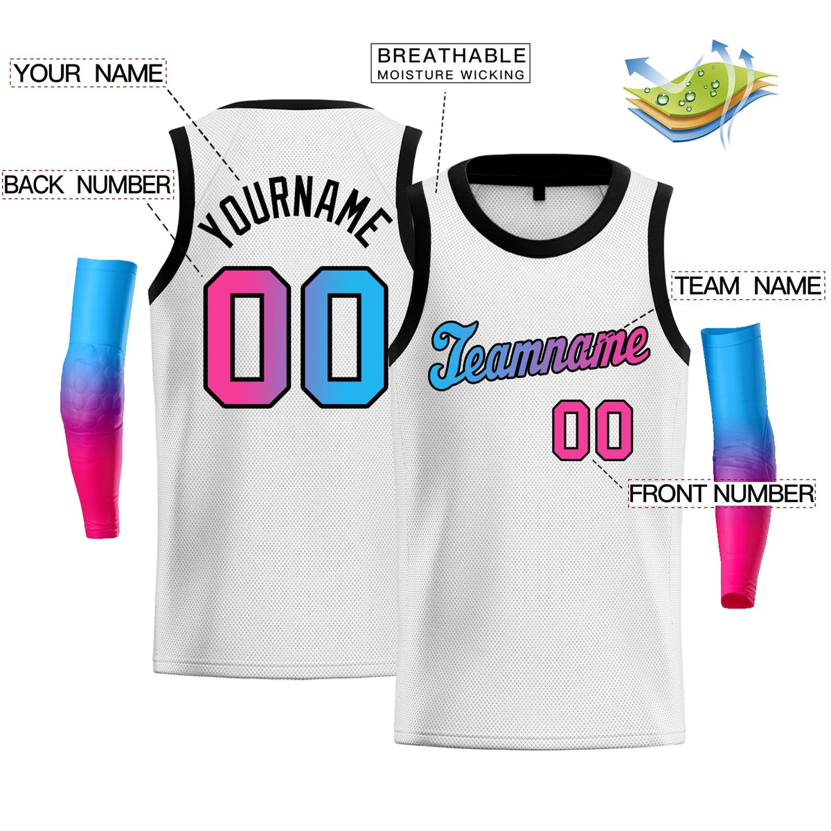 Custom Yellow Purple-Black Gradient Fashion Tops Basketball Jersey |KXKSHOP
