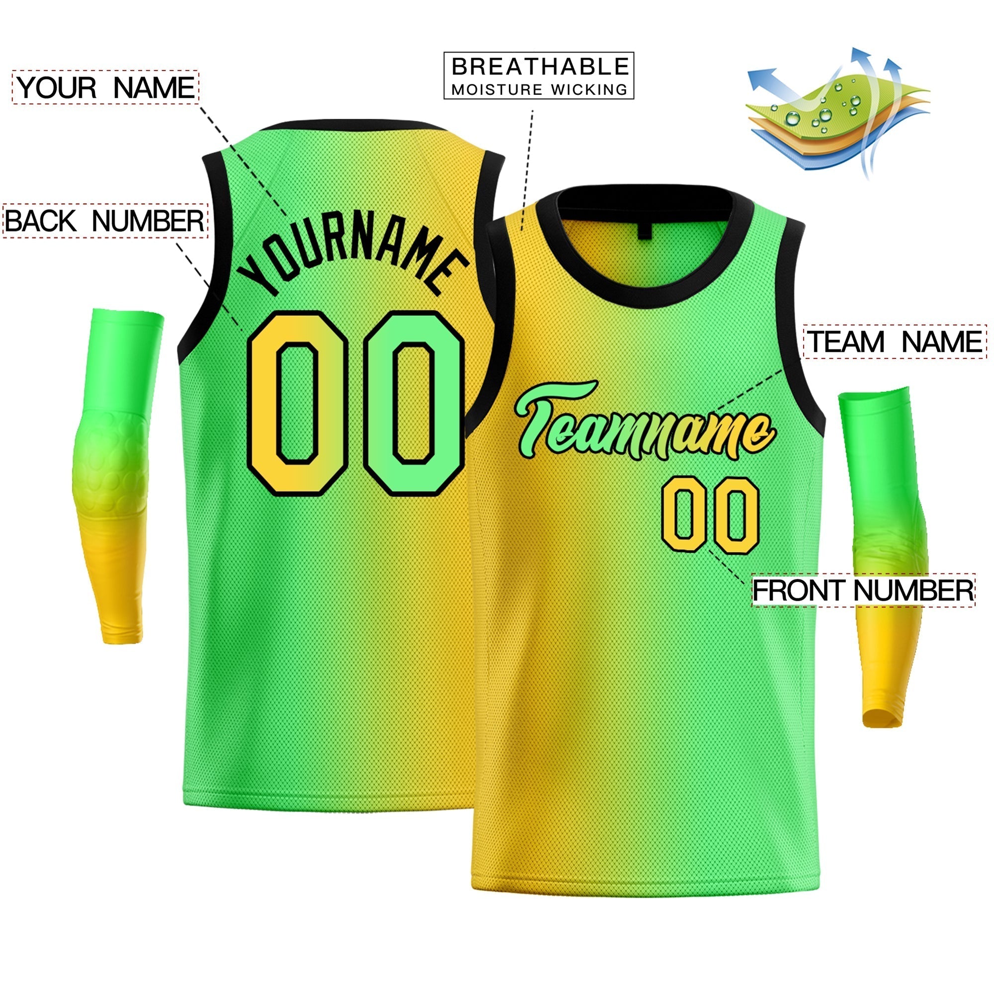 Custom Yellow Purple-Black Gradient Fashion Tops Basketball Jersey |KXKSHOP