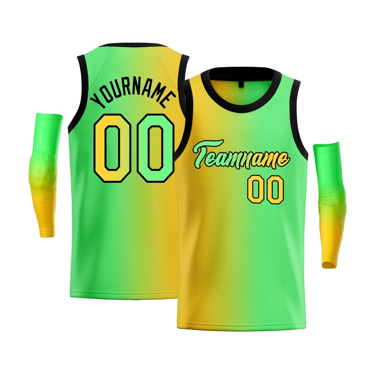Custom Yellow Purple-Black Gradient Fashion Tops Basketball Jersey |KXKSHOP