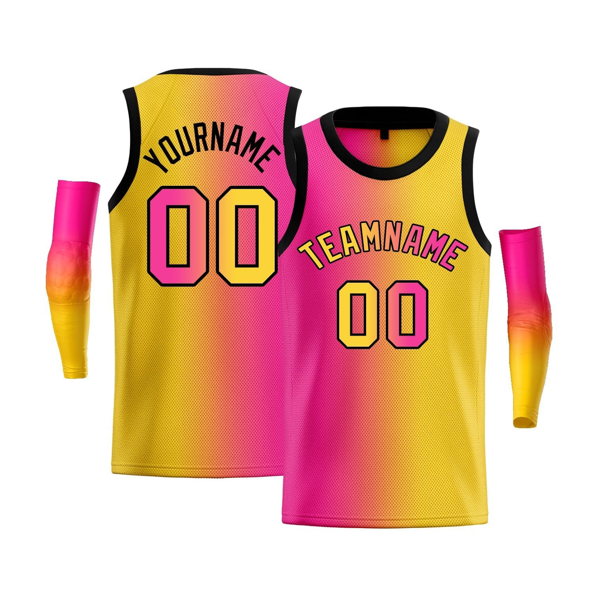Custom Yellow Purple-Black Gradient Fashion Tops Basketball Jersey |KXKSHOP
