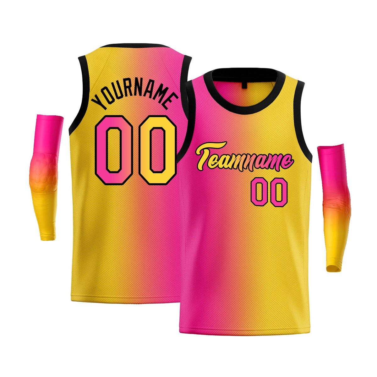 Custom Yellow Purple-Black Gradient Fashion Tops Basketball Jersey |KXKSHOP