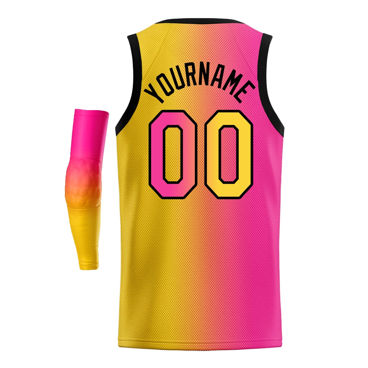 Custom Yellow Purple-Black Gradient Fashion Tops Basketball Jersey |KXKSHOP