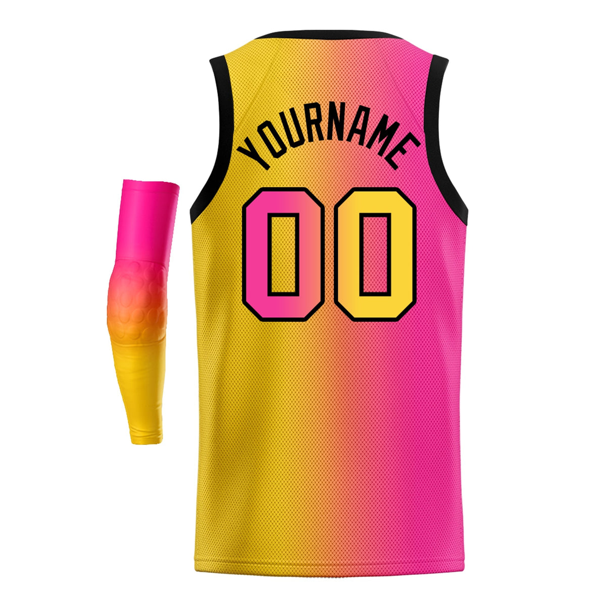 Custom Yellow Purple-Black Gradient Fashion Tops Basketball Jersey |KXKSHOP