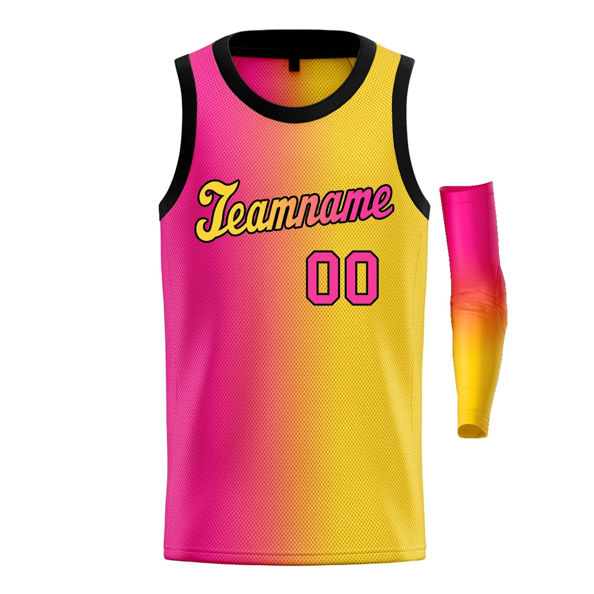 Custom Yellow Purple-Black Gradient Fashion Tops Basketball Jersey |KXKSHOP