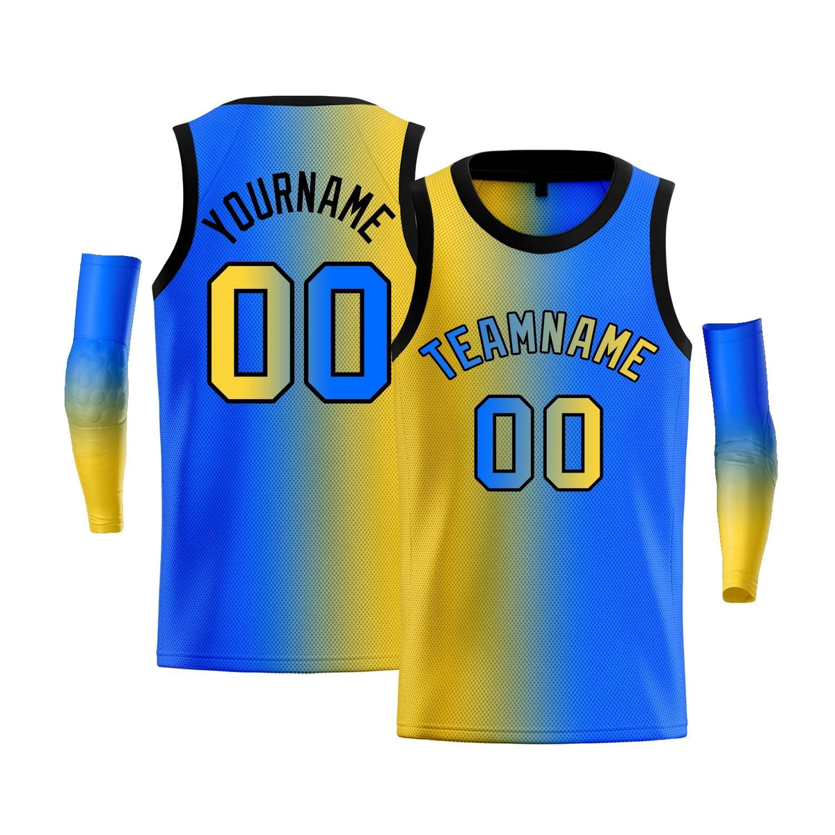 Custom Yellow Purple-Black Gradient Fashion Tops Basketball Jersey |KXKSHOP