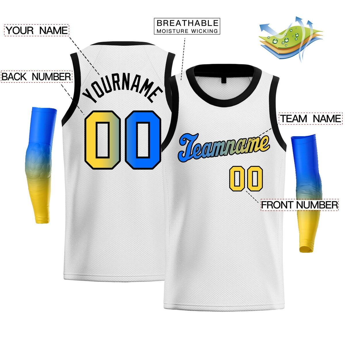 Custom Yellow Purple-Black Gradient Fashion Tops Basketball Jersey |KXKSHOP