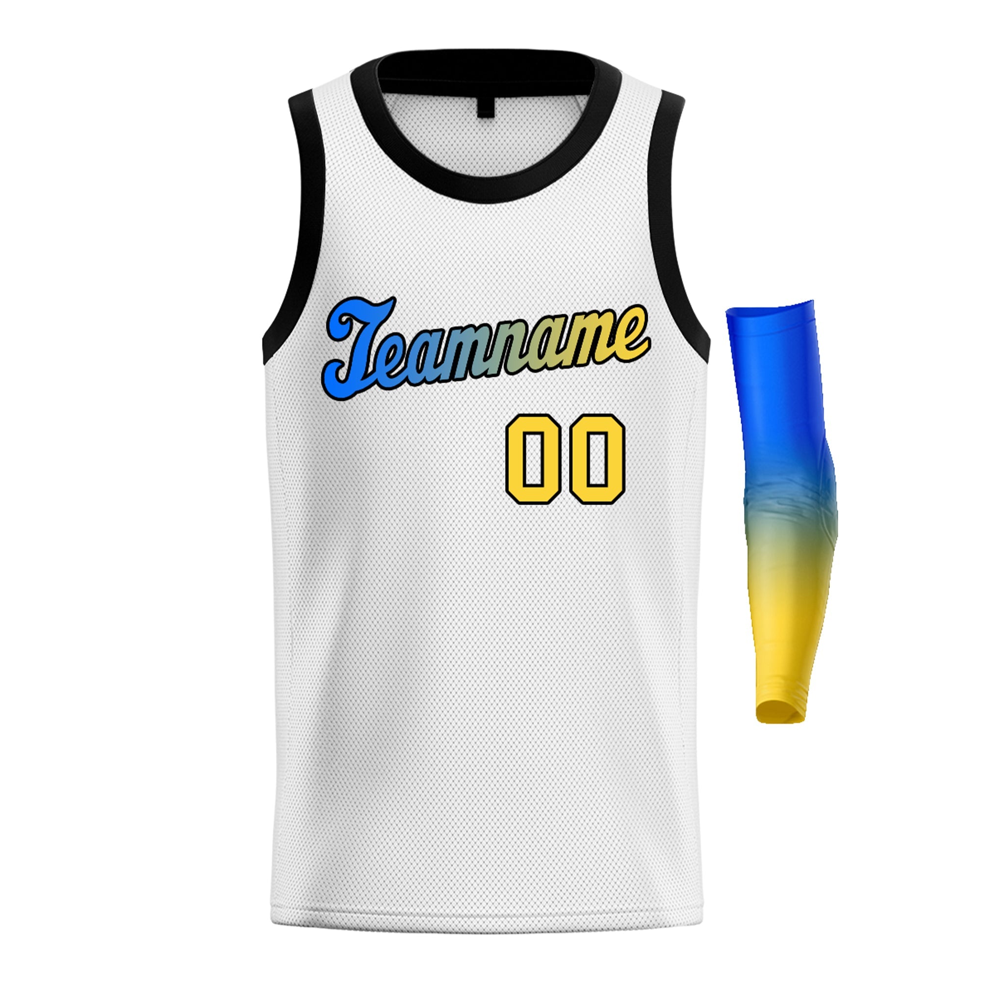 Custom Yellow Purple-Black Gradient Fashion Tops Basketball Jersey |KXKSHOP