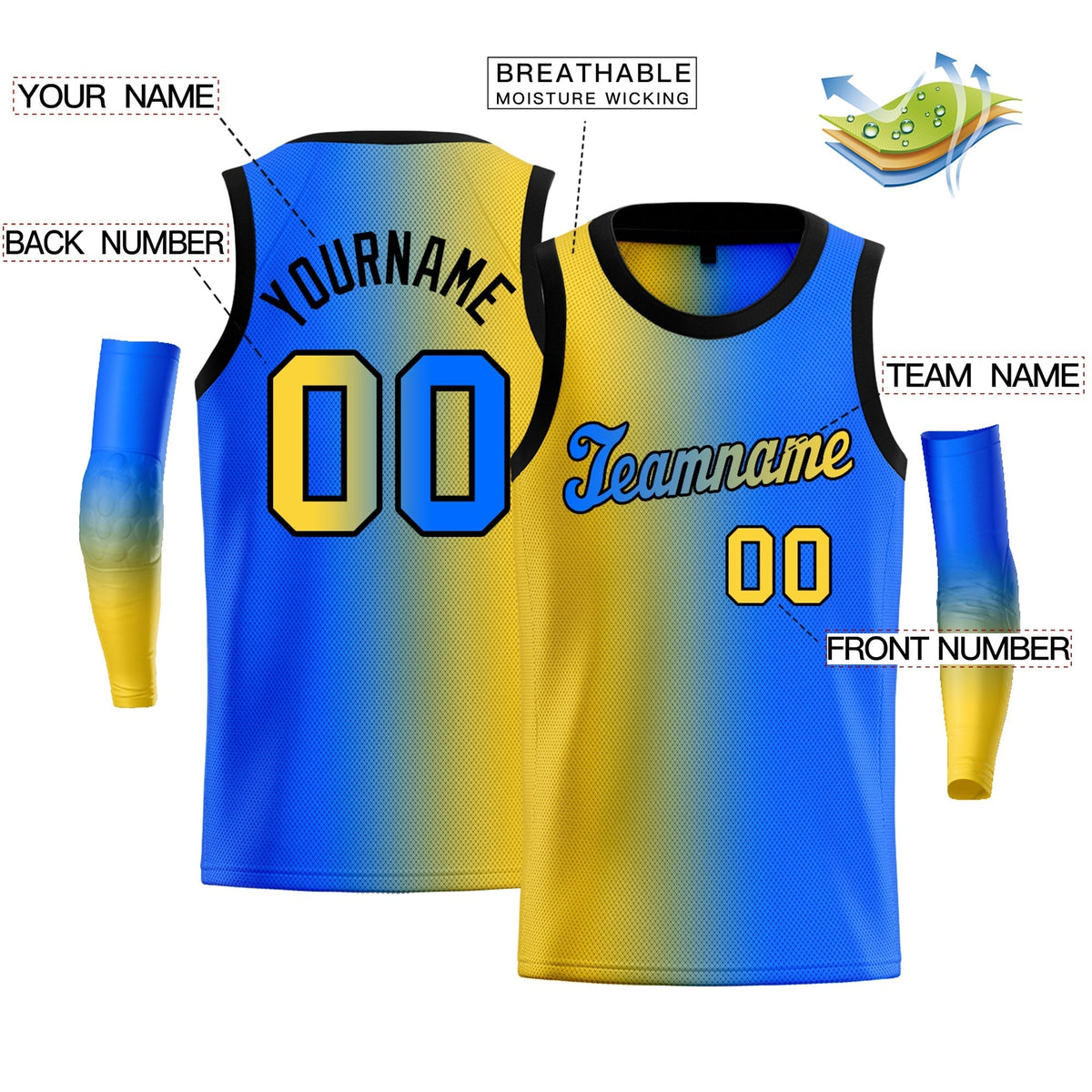 Custom Yellow Purple-Black Gradient Fashion Tops Basketball Jersey |KXKSHOP