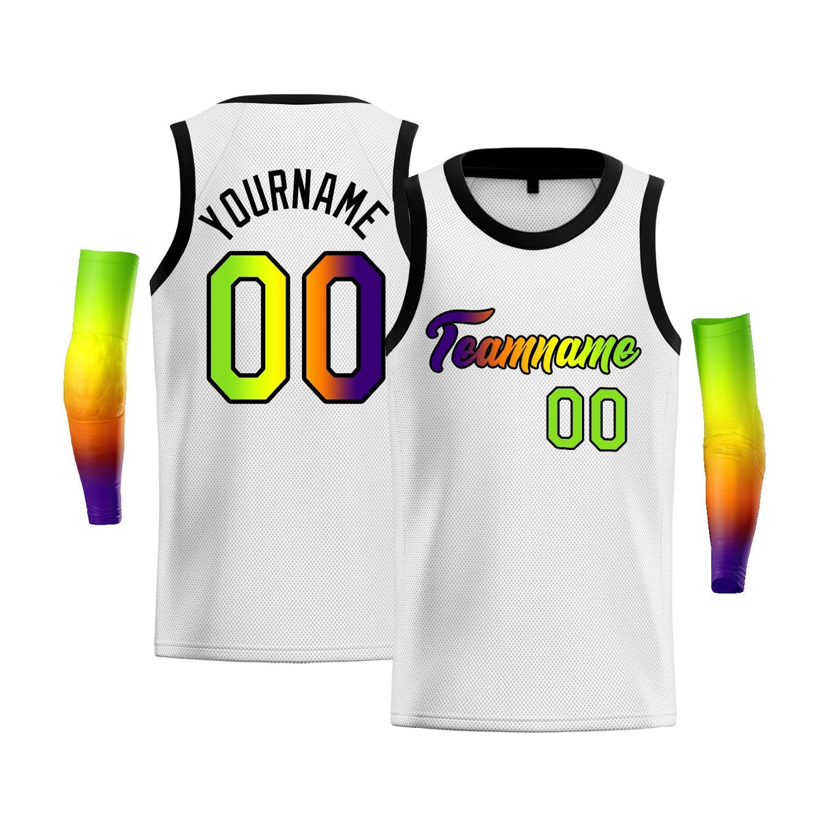 Custom Yellow Purple-Black Gradient Fashion Tops Basketball Jersey |KXKSHOP