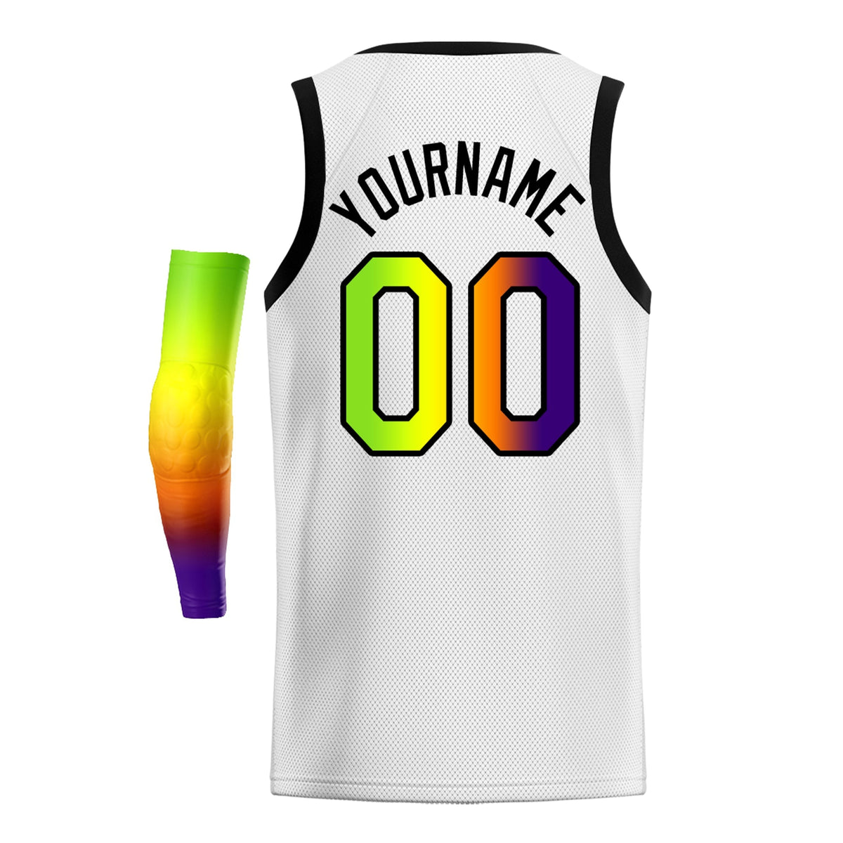 Custom Yellow Purple-Black Gradient Fashion Tops Basketball Jersey |KXKSHOP