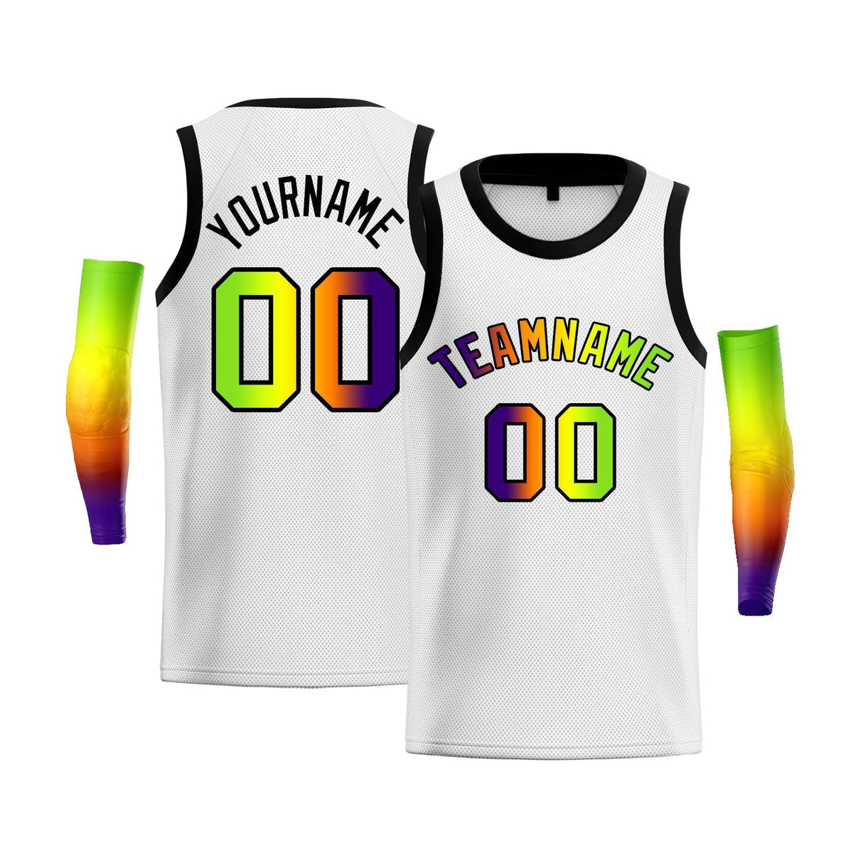 Custom Yellow Purple-Black Gradient Fashion Tops Basketball Jersey |KXKSHOP